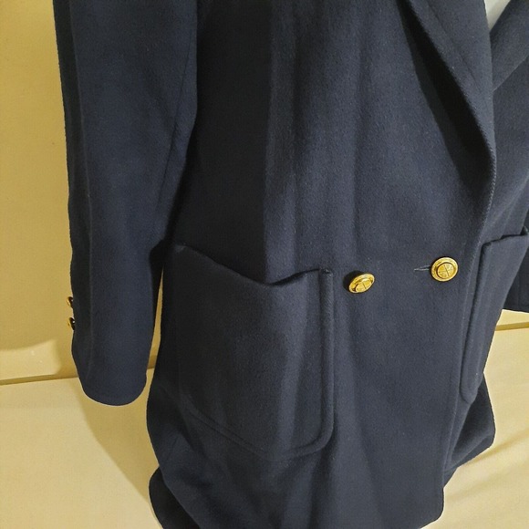 Womens Pea Coat Small Navy Blue Jacket Blazer Wool George David Fashions Mint - Picture 4 of 8